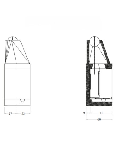 Camino Legna Prefabbricato Ghisa Focolare Aperto M110TGH Riscaldamento 
