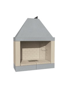 Camino Legna Prefabbricato Refrattario Focolare Aperto M120REF Riscaldamento 