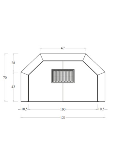 Camino Legna Prefabbricato Refrattario Focolare Aperto M120REF Riscaldamento 