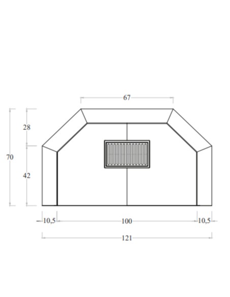 Camino Legna Prefabbricato Refrattario Focolare Aperto M120REF Riscaldamento 