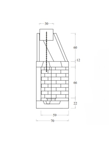 Camino Legna Prefabbricato Refrattario Focolare Aperto M120REF Riscaldamento 