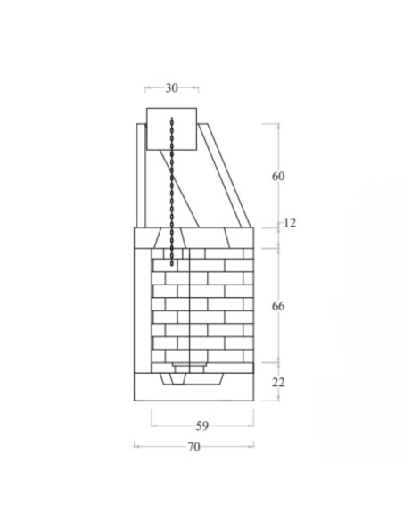 Camino Legna Prefabbricato Refrattario Focolare Aperto M120REF Riscaldamento 