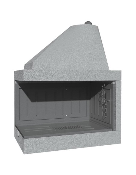 Camino Legna Prefabbricato Ghisa Focolare Aperto Reversibile DS110TGH Calore