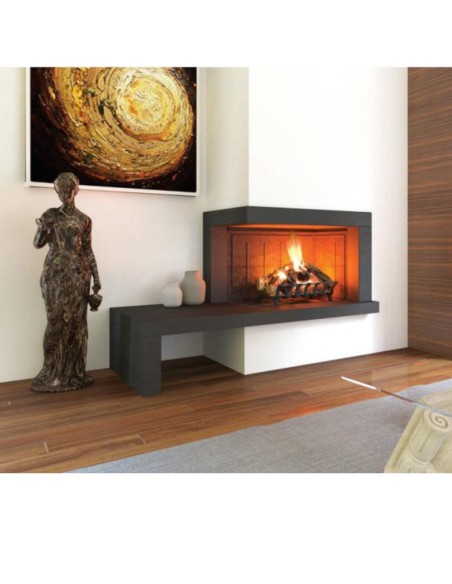 Camino Legna Prefabbricato Ghisa Focolare Aperto Reversibile DS110TGH Calore