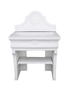 Pilozza Lavabo Bianca Serie Romantica Cemento Calcestruzzo 90 x 50 x h.28 cm 