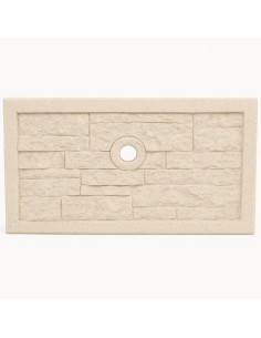 Frontalino Pilozza Serie Muraglietto Foro Bianco Effetto Pietra 45 x h.24 cm