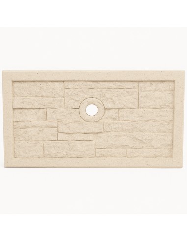 Frontalino Pilozza Serie Muraglietto Foro Bianco Effetto Pietra 45 x h.24 cm