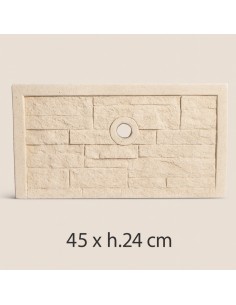 Frontalino Pilozza Serie Muraglietto Foro Bianco Effetto Pietra 45 x h.24 cm 2