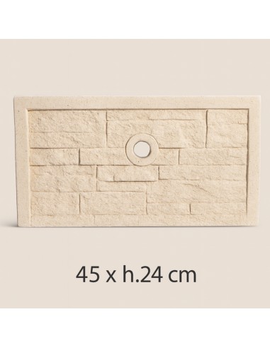 Frontalino Pilozza Serie Muraglietto Foro Bianco Effetto Pietra 45 x h.24 cm