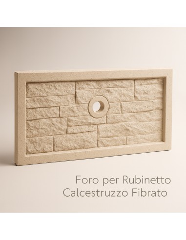 Frontalino Pilozza Serie Muraglietto Foro Bianco Effetto Pietra 45 x h.24 cm