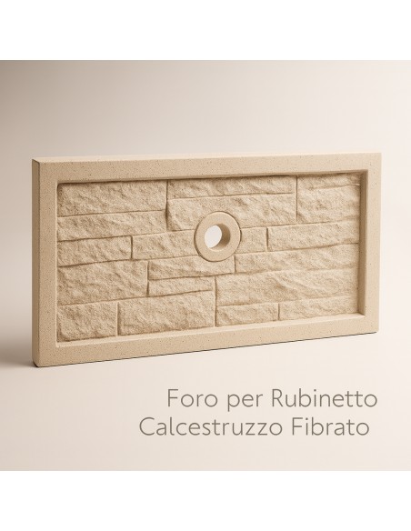 Frontalino Pilozza Serie Muraglietto Foro Bianco Effetto Pietra 45 x h.24 cm