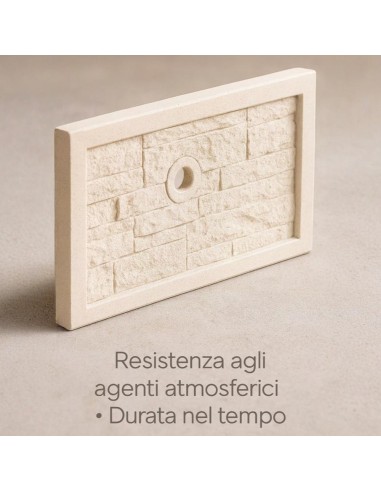 Frontalino Pilozza Serie Muraglietto Foro Bianco Effetto Pietra 45 x h.24 cm