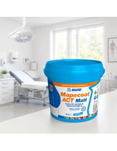 MAPEI Mapecoat Act Matt 4L Smalto Muri Interni Smacchiabile Anti Muffa Batteri 2