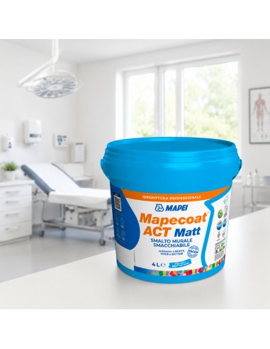 MAPEI Mapecoat Act Matt 4L Smalto Muri Interni Smacchiabile Anti Muffa Batteri