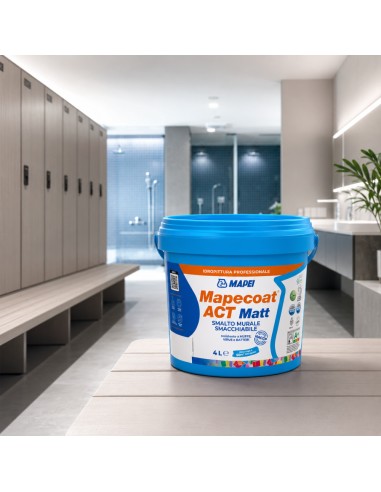 MAPEI Mapecoat Act Matt 4L Smalto Muri Interni Smacchiabile Anti Muffa Batteri