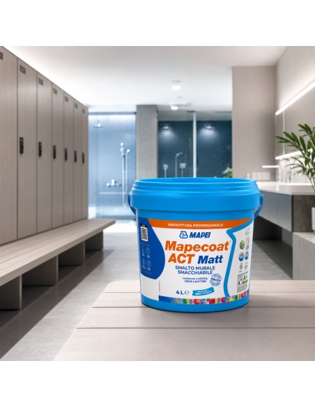 MAPEI Mapecoat Act Matt 4L Smalto Muri Interni Smacchiabile Anti Muffa Batteri