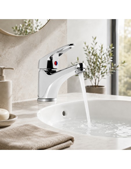 FORTUNATO Set Rubinetto Miscelatore Lavabo + Bidet C/Piletta Ottone Cromato