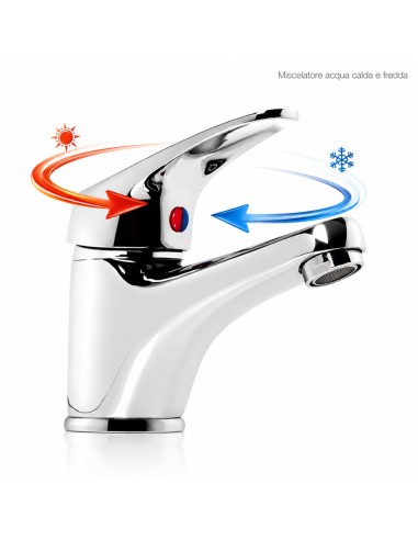 FORTUNATO Set Rubinetto Miscelatore Lavabo + Bidet C/Piletta Ottone Cromato