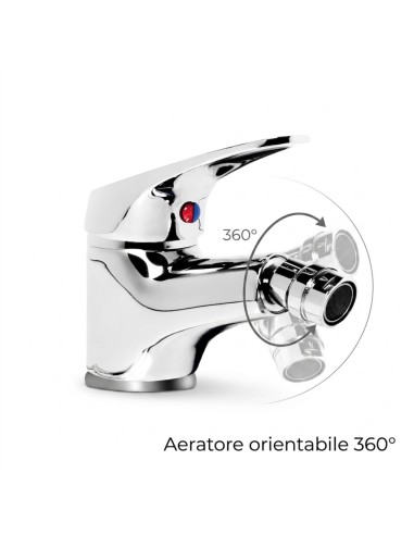 FORTUNATO Set Rubinetto Miscelatore Lavabo + Bidet C/Piletta Ottone Cromato