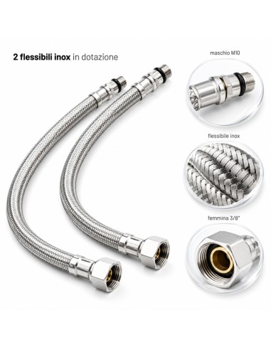 FORTUNATO Set Rubinetto Miscelatore Lavabo + Bidet C/Piletta Ottone Cromato
