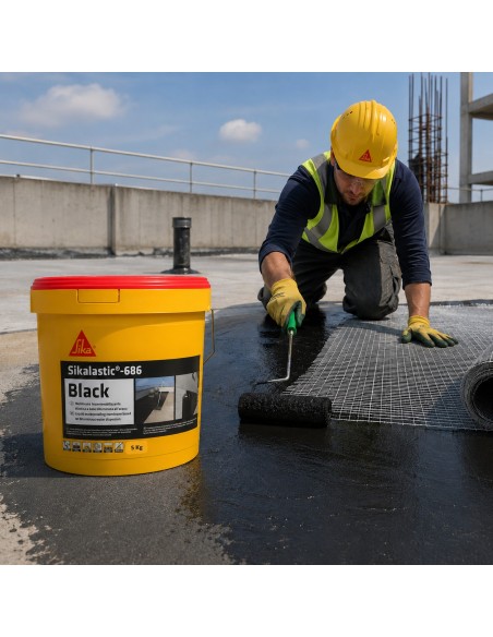 SIKA Sikalastic 686 Black Membrana Impermeabilizzante Elastica 5 Kg