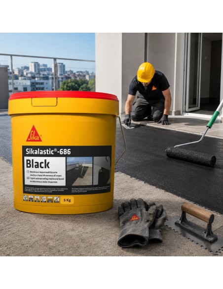 SIKA Sikalastic 686 Black Membrana Impermeabilizzante Elastica 5 Kg