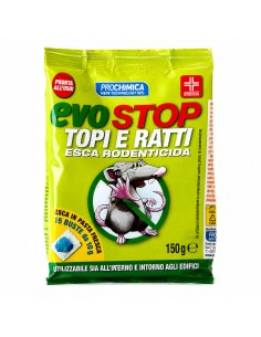 Prochimica EVOSTOP Topi E Ratti Esca Rodenticida 15 Esche Da 10 Gr (150 Gr)