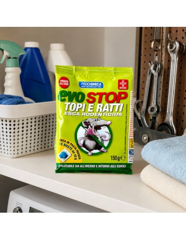 Prochimica EVOSTOP Topi E Ratti Esca Rodenticida 15 Esche Da 10 Gr (150 Gr)