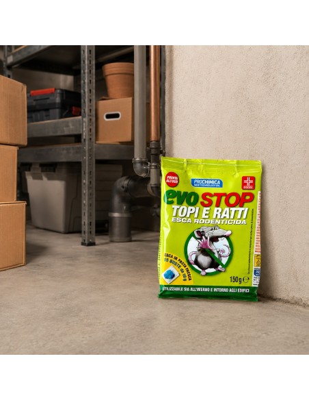 Prochimica EVOSTOP Topi E Ratti Esca Rodenticida 15 Esche Da 10 Gr (150 Gr)