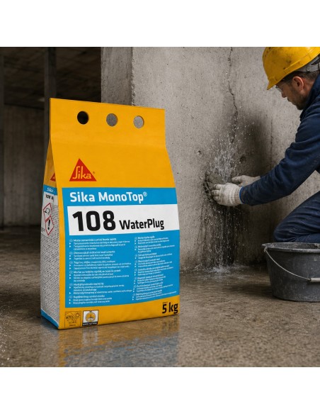 SIKA Monotop 108 Water Plug Malta Presa Istantanea Per Infiltrazioni Acqua 5 Kg