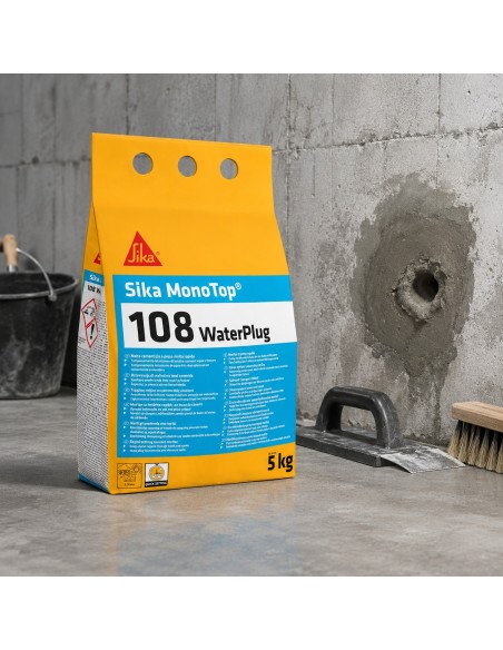 SIKA Monotop 108 Water Plug Malta Presa Istantanea Per Infiltrazioni Acqua 5 Kg