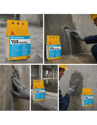 SIKA Monotop 108 Water Plug Malta Presa Istantanea Per Infiltrazioni Acqua 5 Kg