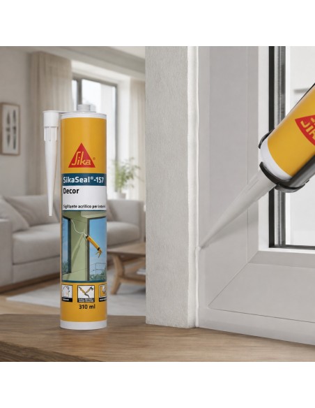 SIKA Sikaseal 157 Decor Sigillante Acrilico Bianco Per Decorazioni Interne 310 ml