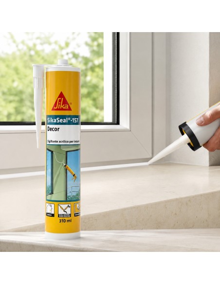 SIKA Sikaseal 157 Decor Sigillante Acrilico Bianco Per Decorazioni Interne 310 ml