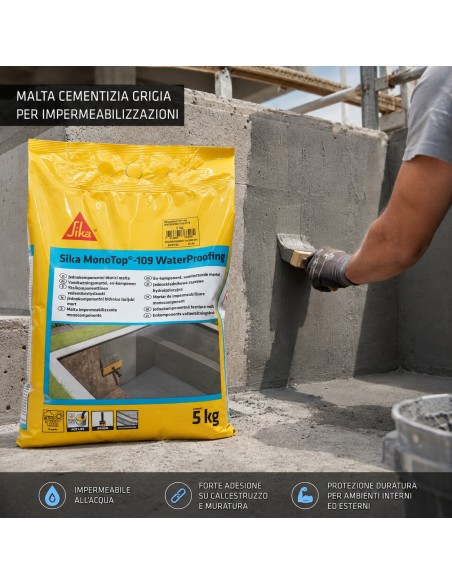 SIKA MonoTop 109 WaterProofing Malta Cementizia Grigia Per Impermeabilizzazioni