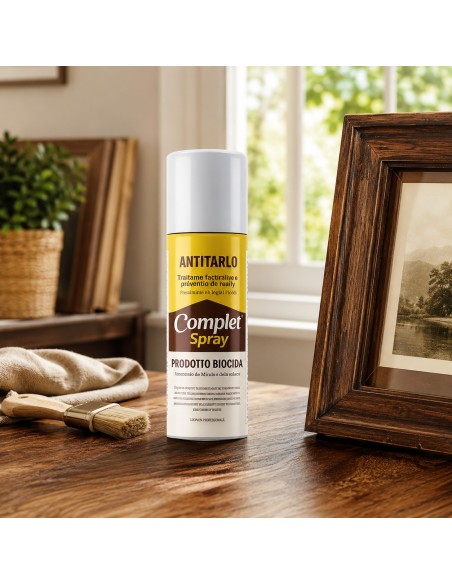 Complet ANTITARLO Spray Fungicida Per Legno Inodore E Incolore Da 200 ml