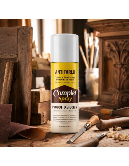 Complet ANTITARLO Spray Fungicida Per Legno Inodore E Incolore Da 200 ml