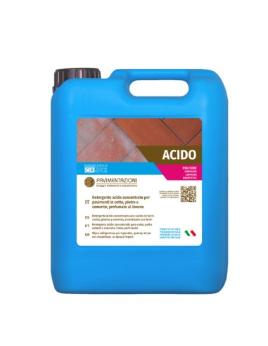 Detergente Acido Concentrato Profumato per Pavimenti da 10 lt Acido