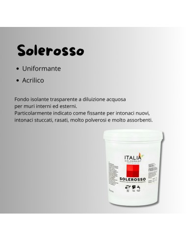 Solerosso Primer Trasparente Per Muri Fissativo Acrilico Isolante Uniformante