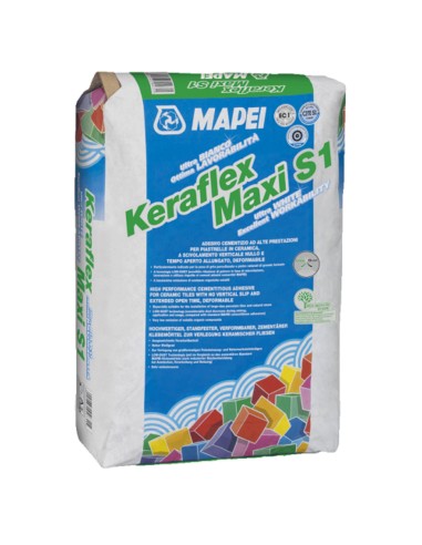 Adesivo Piastrelle Pavimento Cementizi Keraflex Maxi S1 Zero Grigio Sacco  25 kg