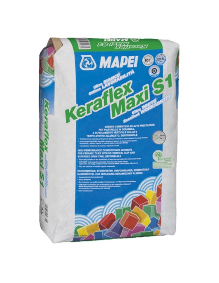 Adesivo Piastrelle Pavimento Cementizi Keraflex Maxi S1 Zero Grigio Sacco  25 kg