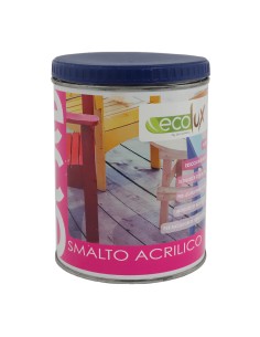 Ecolux Smalto Ecologico Vari Colori Acrilico Ad Acqua Legno E Metallo Brillante