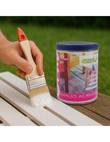 Ecolux Smalto Ecologico Vari Colori Acrilico Ad Acqua Legno E Metallo Brillante