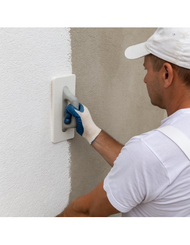 Graffiato Rivestimento Plastico Bianco Idrorepellente Con Quarzi Purissimi