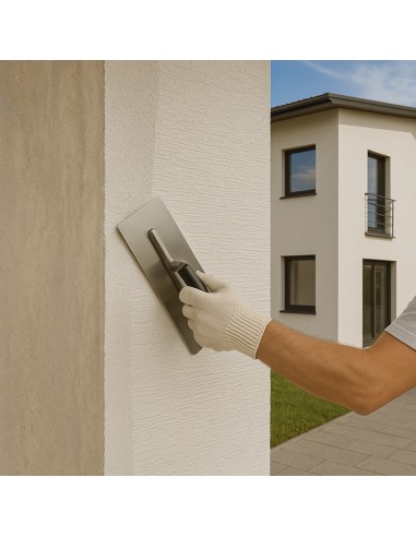 Graffiato Rivestimento Plastico Bianco Idrorepellente Con Quarzi Purissimi