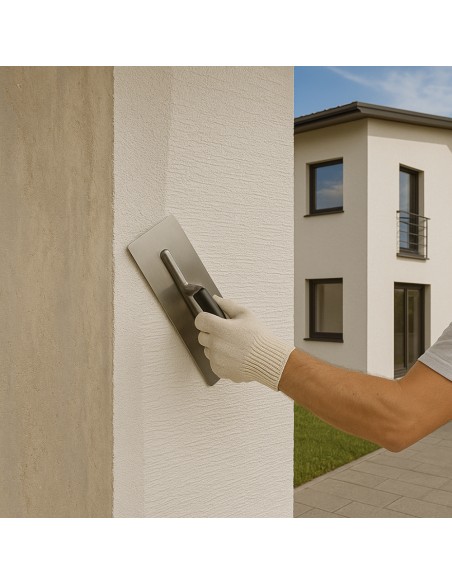 Graffiato Rivestimento Plastico Bianco Idrorepellente Con Quarzi Purissimi