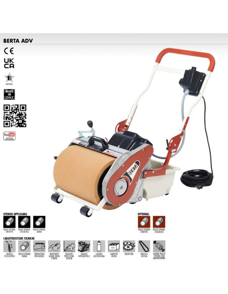 Elettrospugna Berta Spugna Avana Inclusa 230V/50-60Hz Pulizia Pavimenti 