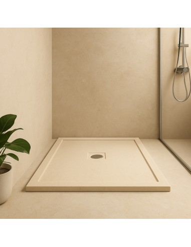 Piatto Doccia Cemento Effetto Pietra 80 x 100 cm Spessore 4,8 cm Antiscivolo