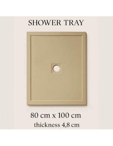 Piatto Doccia Cemento Effetto Pietra 80 x 100 cm Spessore 4,8 cm Antiscivolo