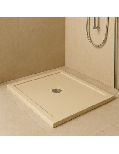 Piatto Doccia Cemento Effetto Pietra 80 x 100 cm Spessore 4,8 cm Antiscivolo